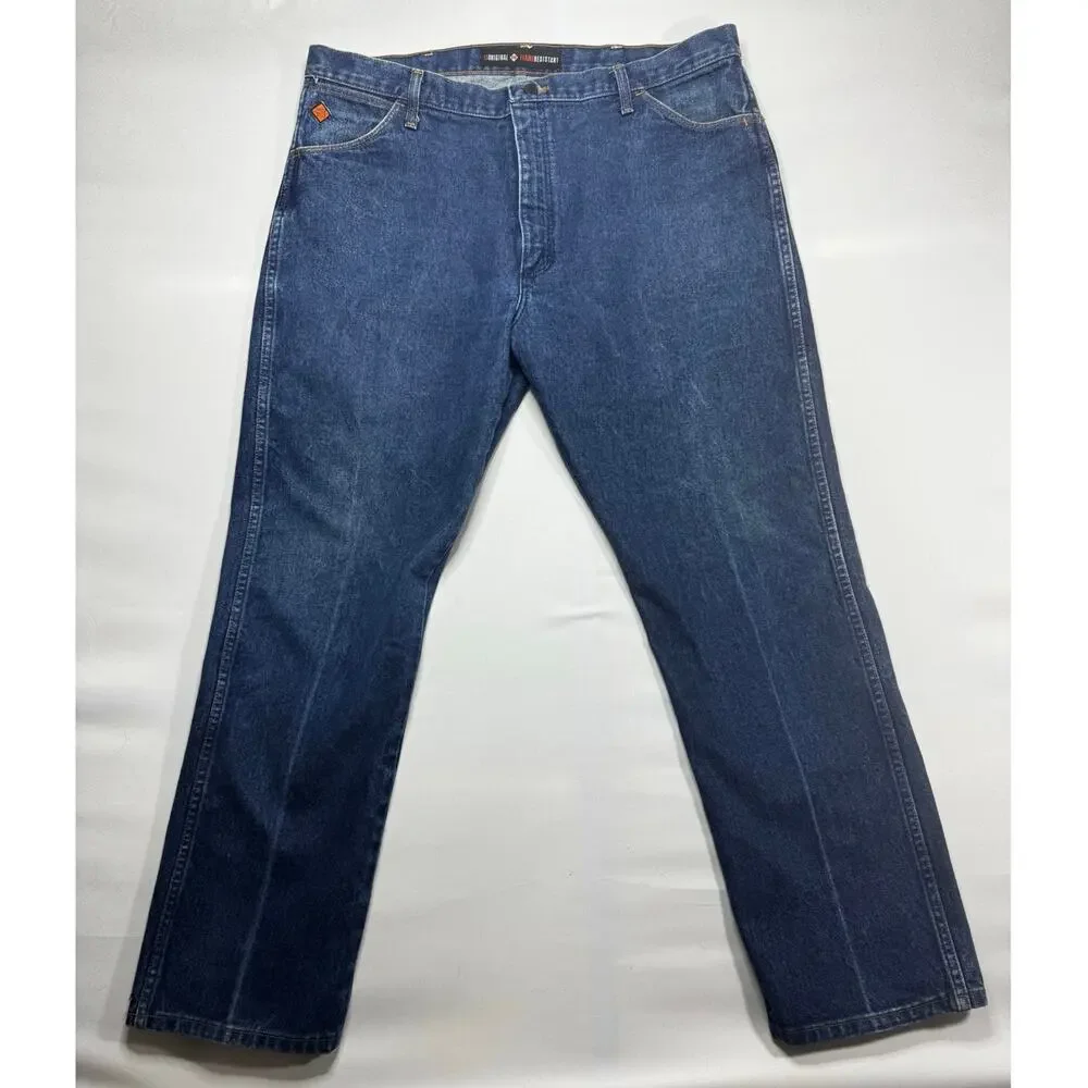 Wrangler FR Men's 13 Original Straight Leg Blue Denim Jeans‎ - Size 40x32.5